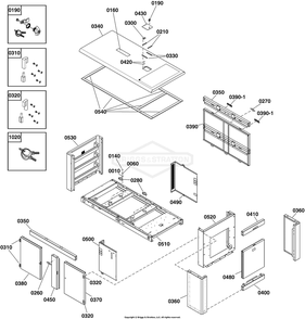 Enclosure Group Diagram and Parts List for 076148-01  Briggs and Stratton Generator